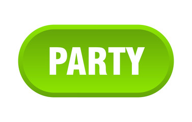 party button. party rounded green sign. party