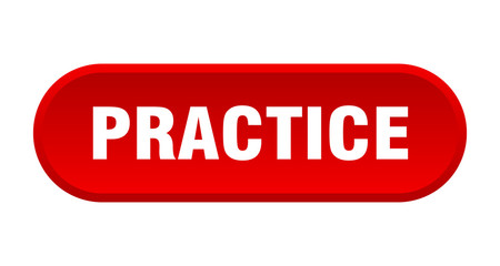 practice button. practice rounded red sign. practice
