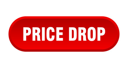 price drop button. price drop rounded red sign. price drop