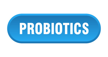 probiotics button. probiotics rounded blue sign. probiotics