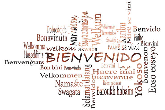 Background concept word cloud illustration of welcome different languages