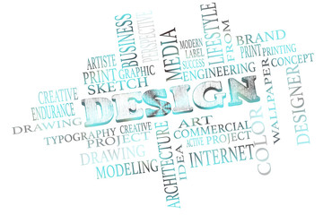 Web Design business concept word cloud print