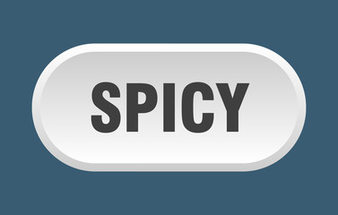 spicy button. spicy rounded white sign. spicy
