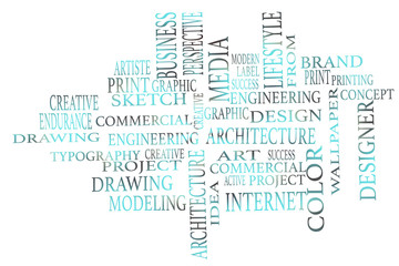Web Design business concept word cloud print