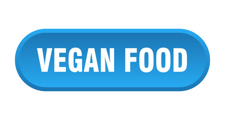 vegan food button. vegan food rounded blue sign. vegan food