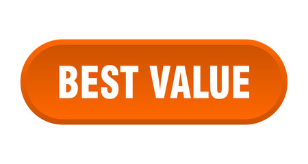 best value button. best value rounded orange sign. best value