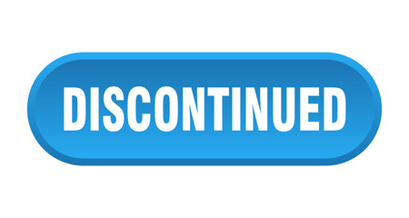 discontinued button. discontinued rounded blue sign. discontinued