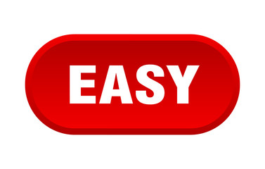 easy button. easy rounded red sign. easy