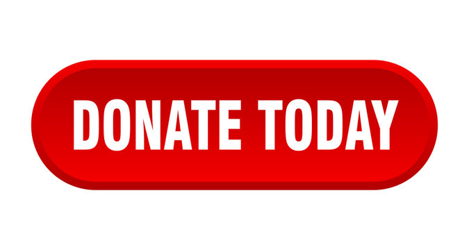 donate today button. donate today rounded red sign. donate today