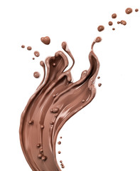 Splash of chocolate abstract background, 3d rendering