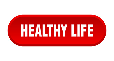 healthy life button. healthy life rounded red sign. healthy life