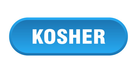 kosher button. kosher rounded blue sign. kosher
