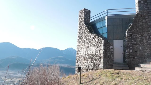 old defensive tower in the mountain, it is on the hill overlooking Tolmezzo (a town of Friuli in Italy) and allows you to admire the surrounding carnic landscape