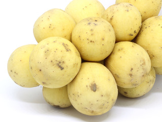 Longkong fruit on a white background.Thailand fruit.