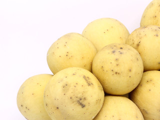 Longkong fruit on a white background.Thailand fruit.