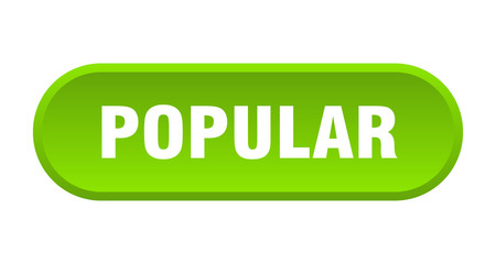 popular button. popular rounded green sign. popular
