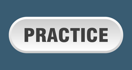 practice button. practice rounded white sign. practice