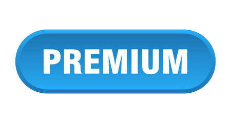 premium button. premium rounded blue sign. premium