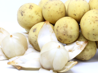 Longkong fruit on a white background.Thailand fruit.