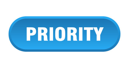 priority button. priority rounded blue sign. priority