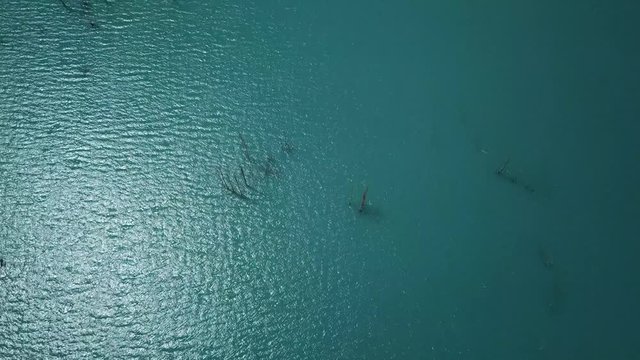 Aerial view of Ata Abad Lake, Hunza, Pakistan