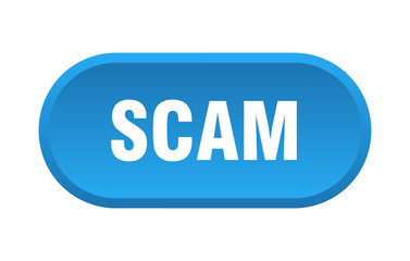 scam button. scam rounded blue sign. scam