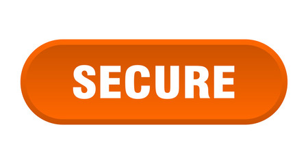 secure button. secure rounded orange sign. secure
