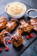 Asian spicy chicken wings