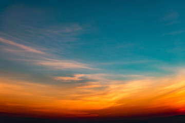 Naklejka na ściany i meble Dramatic sunset and sunrise morning twilight evening sky.