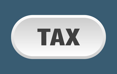 tax button. tax rounded white sign. tax