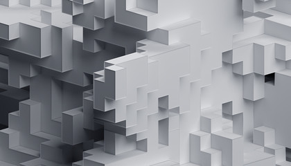 Abstract 3d render, modern geometric background design