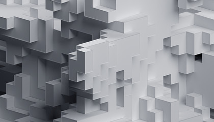 Fototapeta premium Abstract 3d render, modern geometric background design