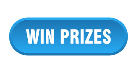 win prizes button. win prizes rounded blue sign. win prizes