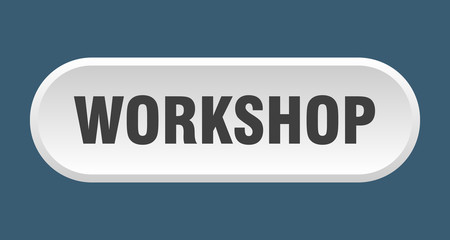 workshop button. workshop rounded white sign. workshop