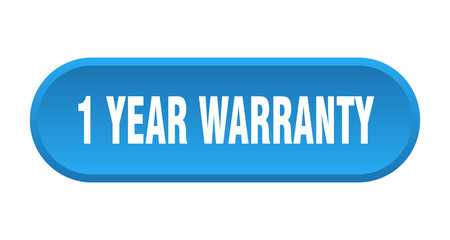 1 year warranty button. 1 year warranty rounded blue sign. 1 year warranty
