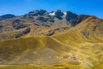Chimboya Mountain scenery at high altitude. Abra La Raya between Puno and Cuzco, Peru