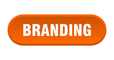 branding button. branding rounded orange sign. branding