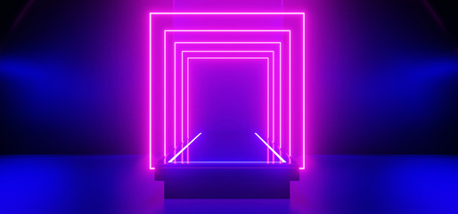 neon abstract background for product display; 3d rendering