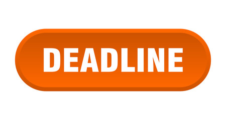 deadline button. deadline rounded orange sign. deadline