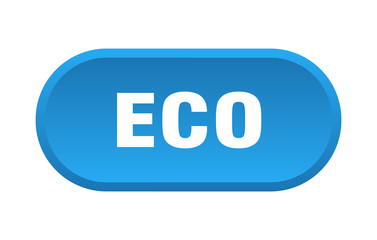 eco button. eco rounded blue sign. eco