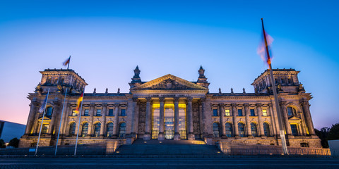 German parliament Reichstag building in Berlin at early in the morning