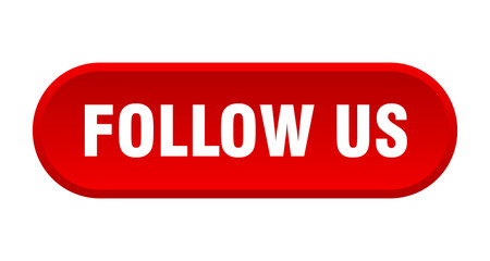 follow us button. follow us rounded red sign. follow us