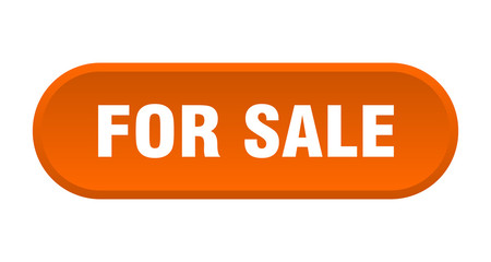 for sale button. for sale rounded orange sign. for sale
