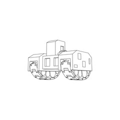 Sci Fi Tank Line for coloring book - game