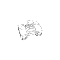 Sci Fi Tank Line for coloring book - game