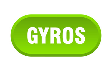 gyros button. gyros rounded green sign. gyros