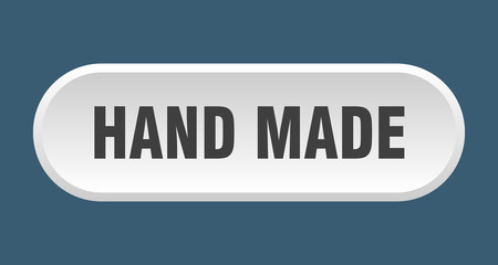 hand made button. hand made rounded white sign. hand made