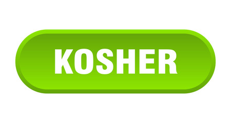 kosher button. kosher rounded green sign. kosher