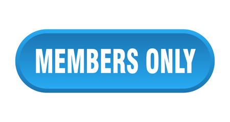 members only button. members only rounded blue sign. members only