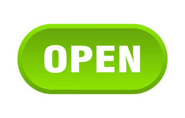open button. open rounded green sign. open